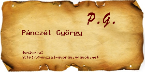 Pánczél György névjegykártya