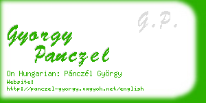 gyorgy panczel business card